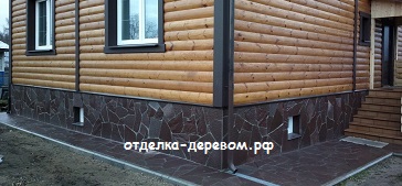 отделка цоколя частного дома камнем